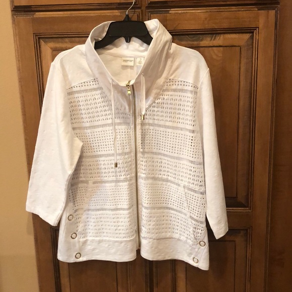 Zenergy by Chicos Jackets & Blazers - Chico’s White gold zippered jacket